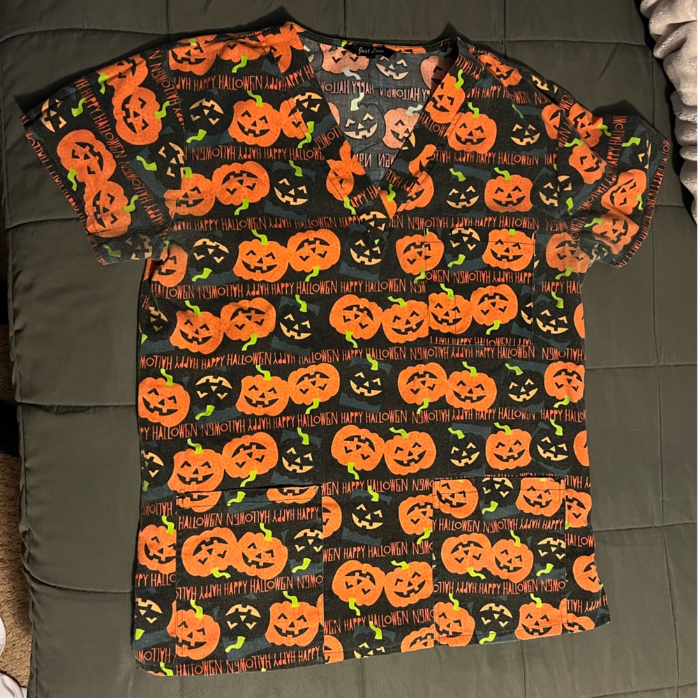 Halloween Scrub Top